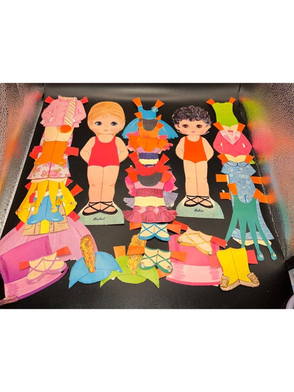 Whitman Little Dancers Paper Dolls Outfits Accessories Rachel & Robin VTG 1970s